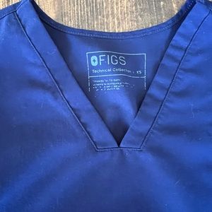 Figs Casma Navy Scrub Top XS